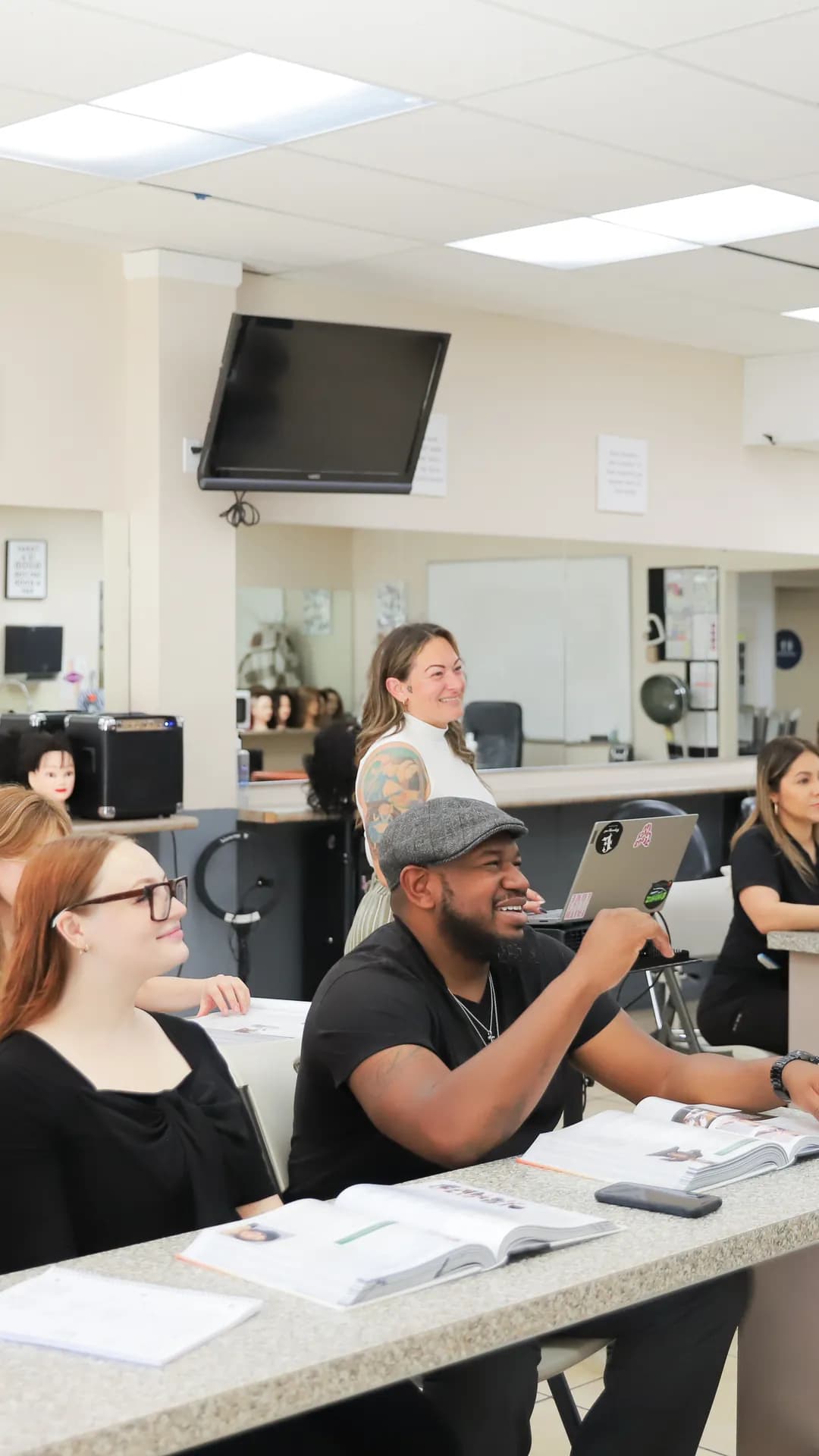 Beauty instructor in classroom