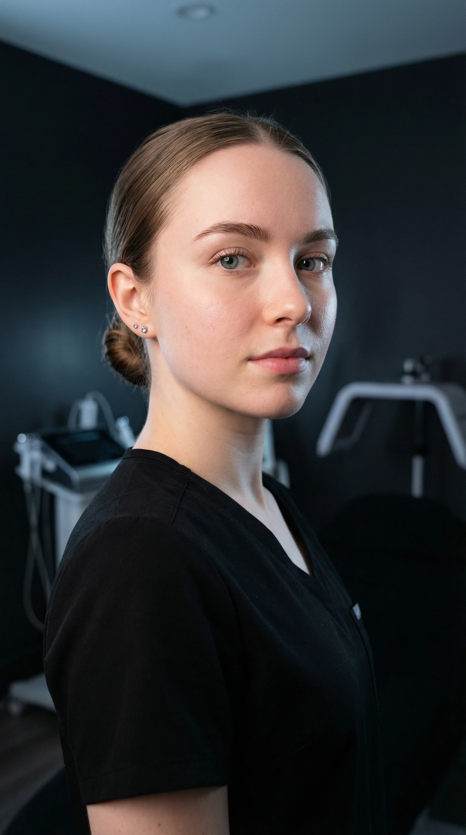 Esthetician with advanced equipment