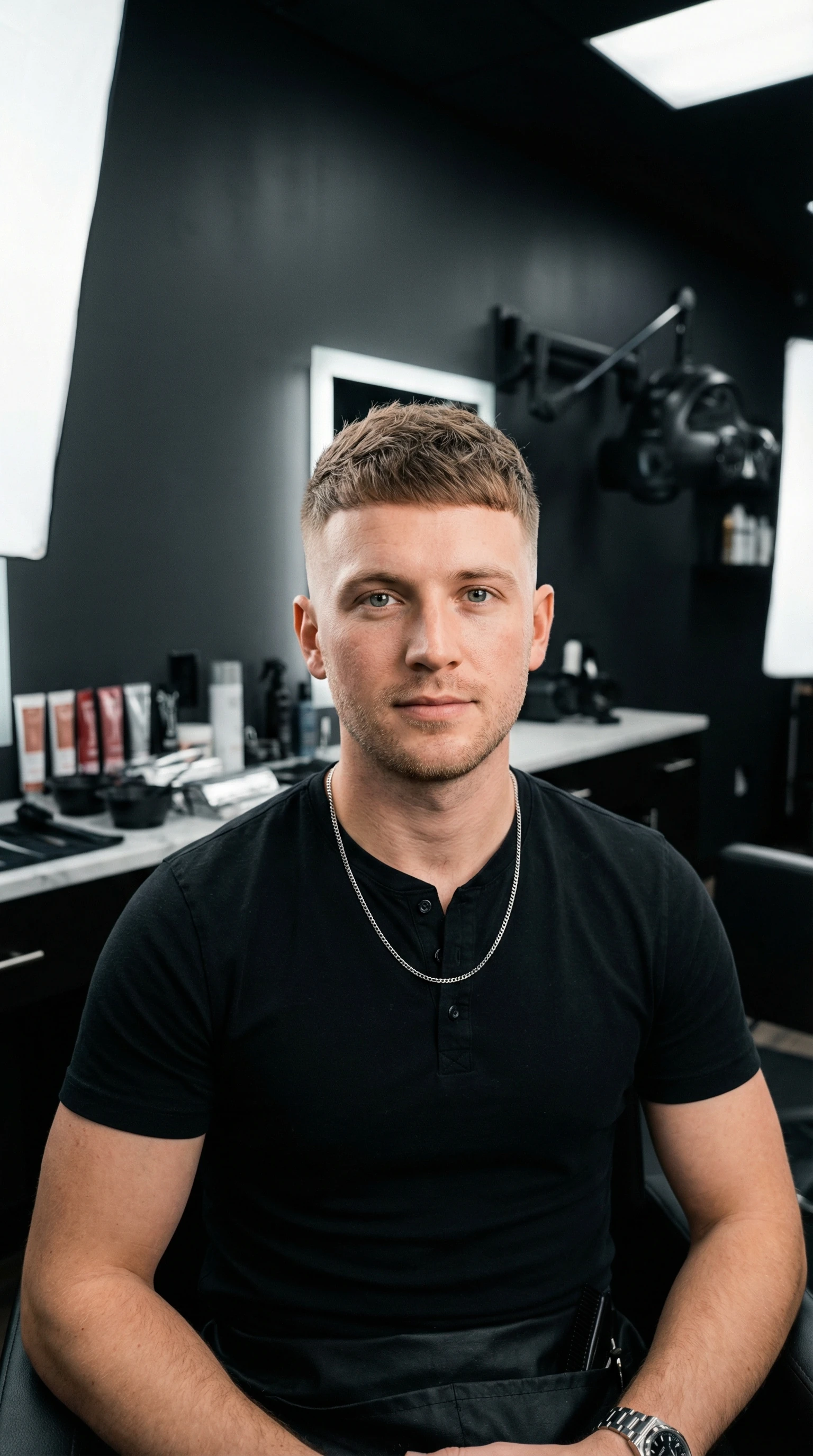 Barber learning color techniques