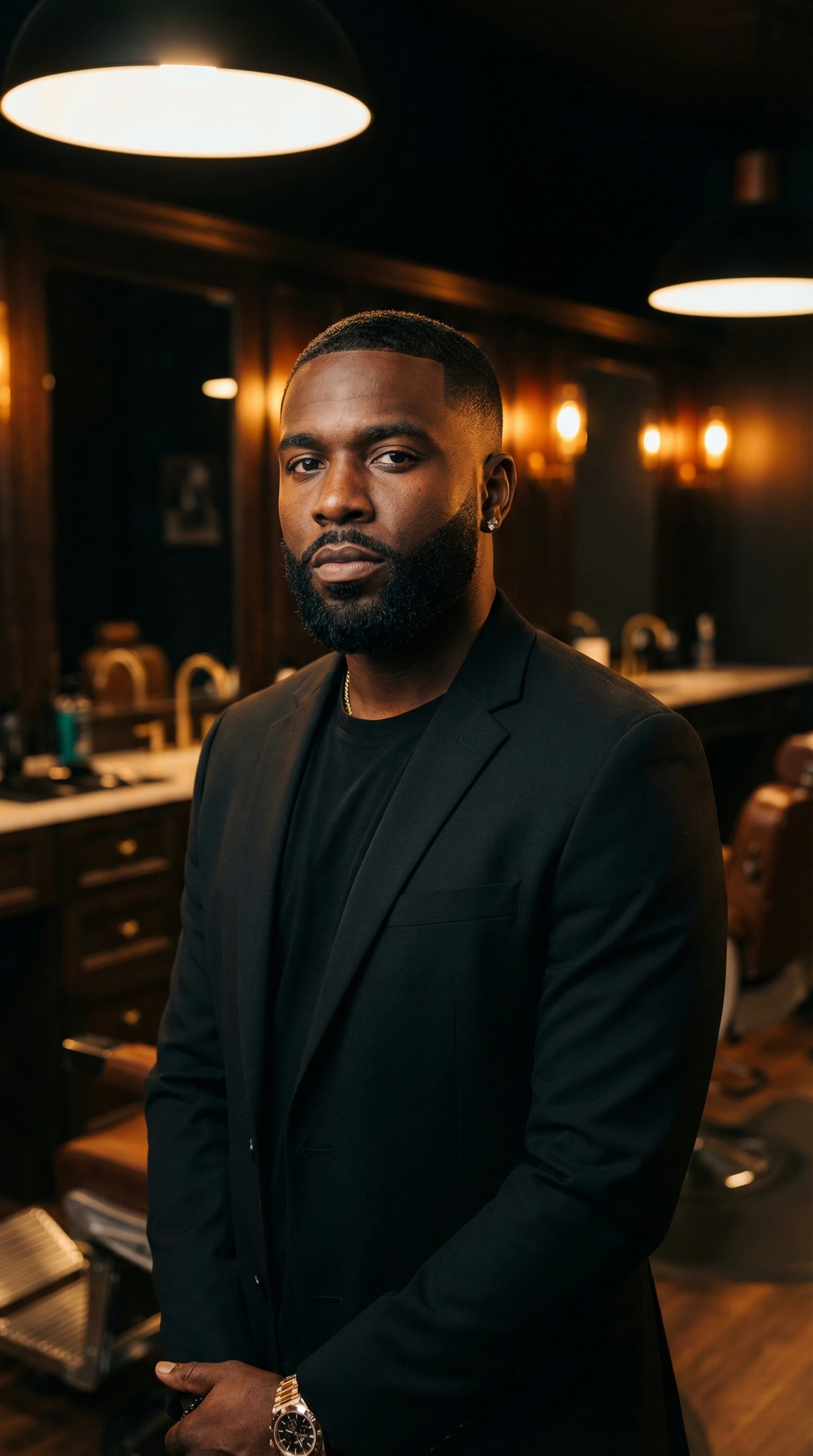 Barbershop owner in premium shop