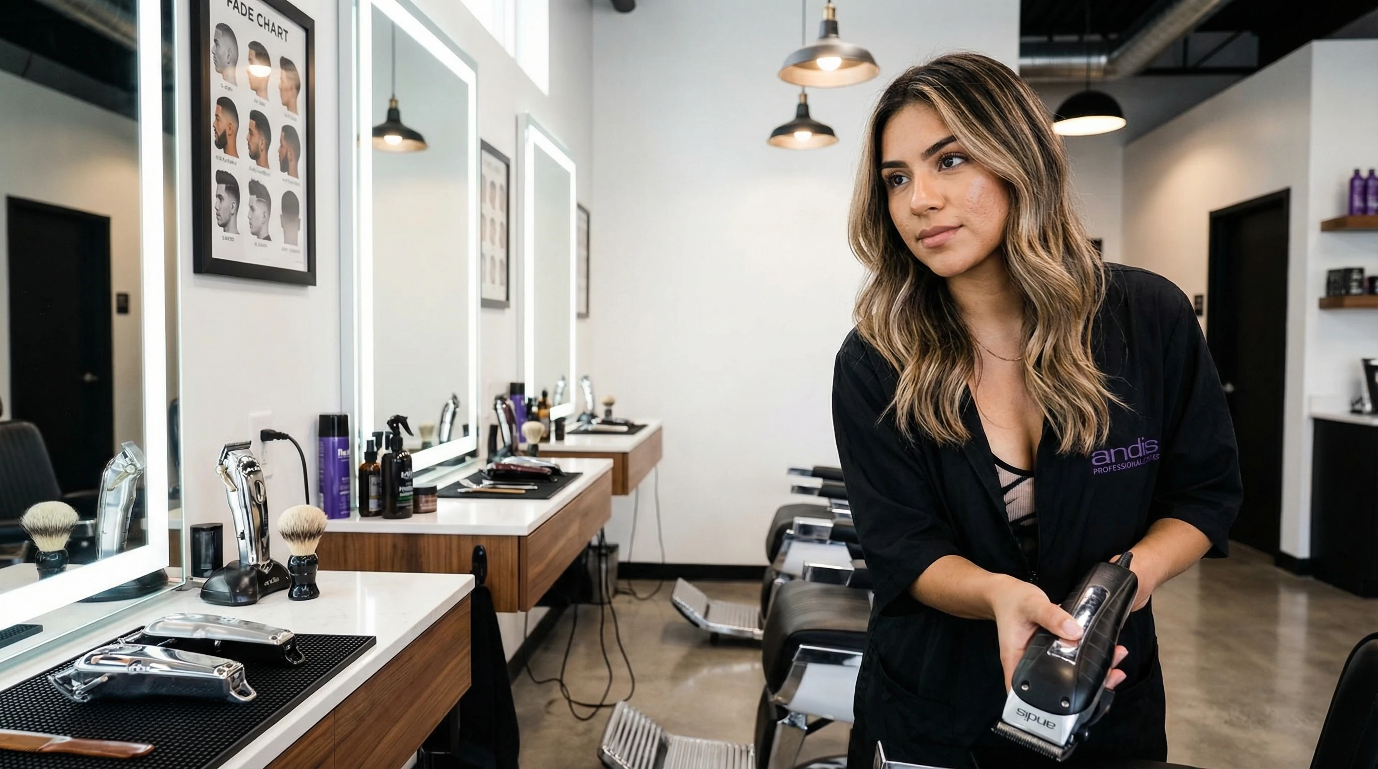 Cosmetologist learning clipper techniques