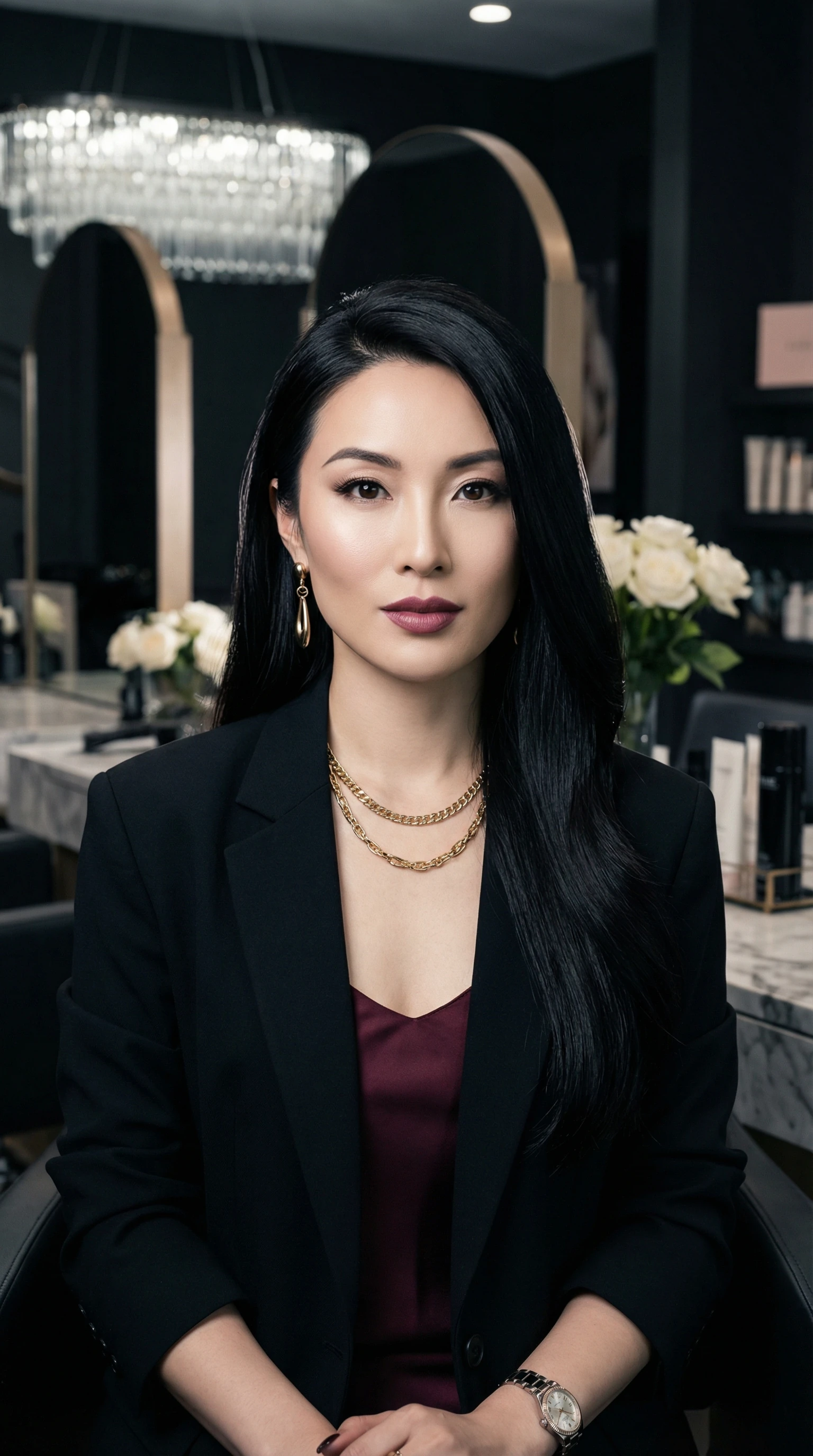 Salon owner in luxury salon