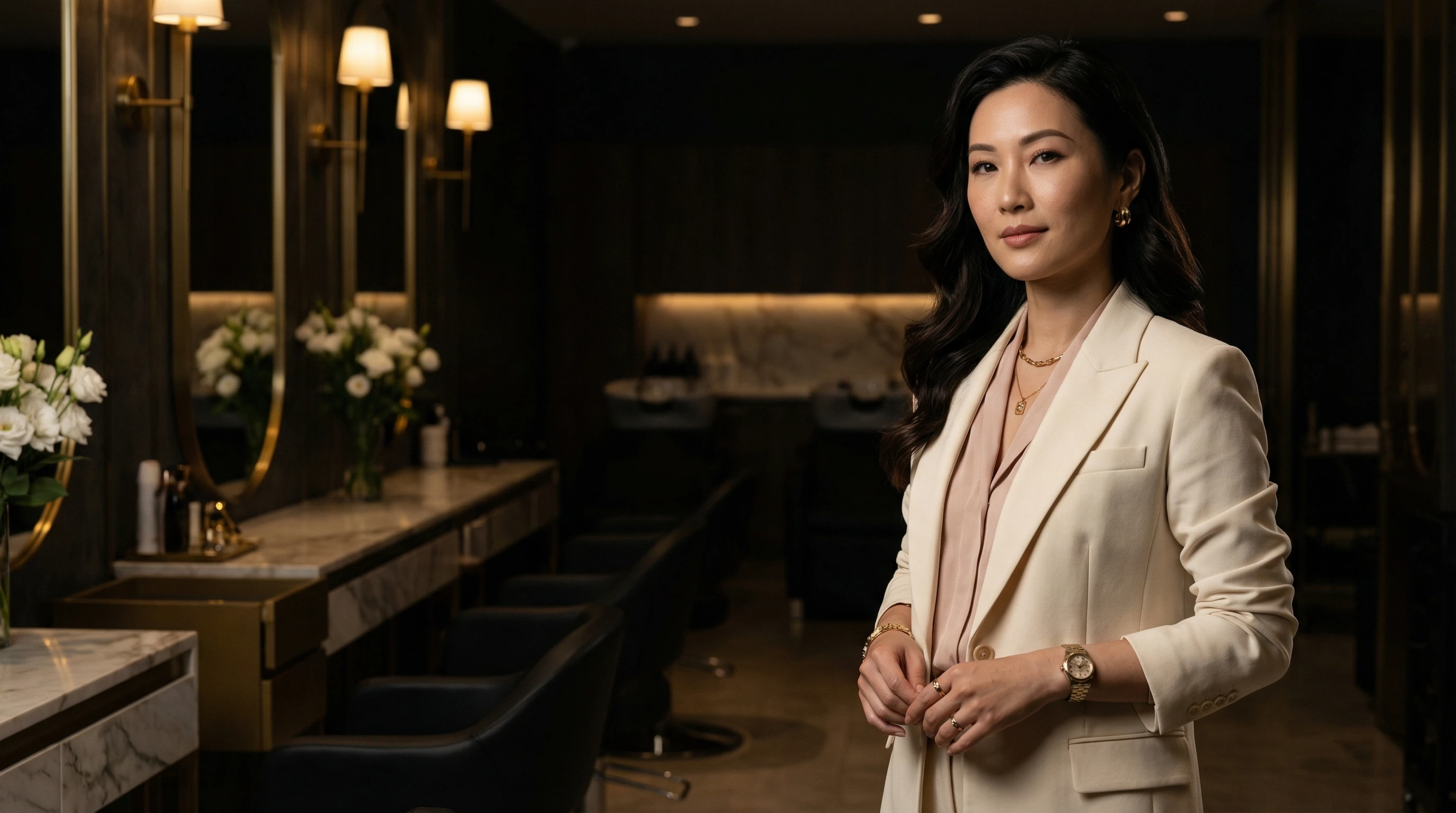 Salon owner in luxury salon