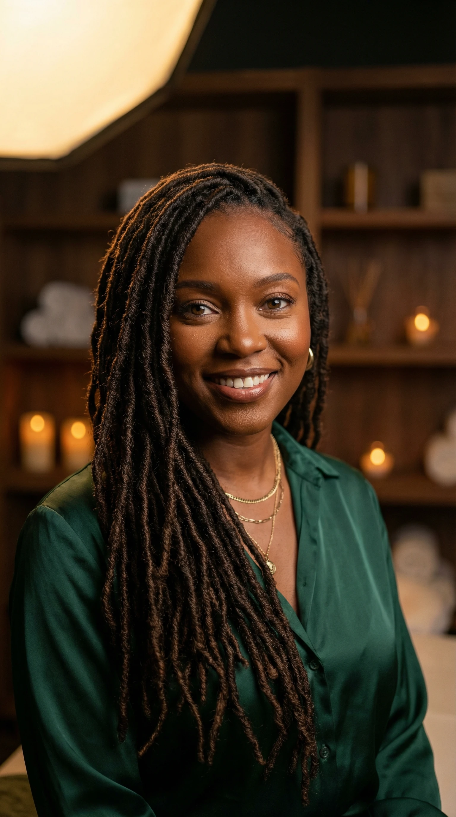 Esthetician performing facial treatment on client