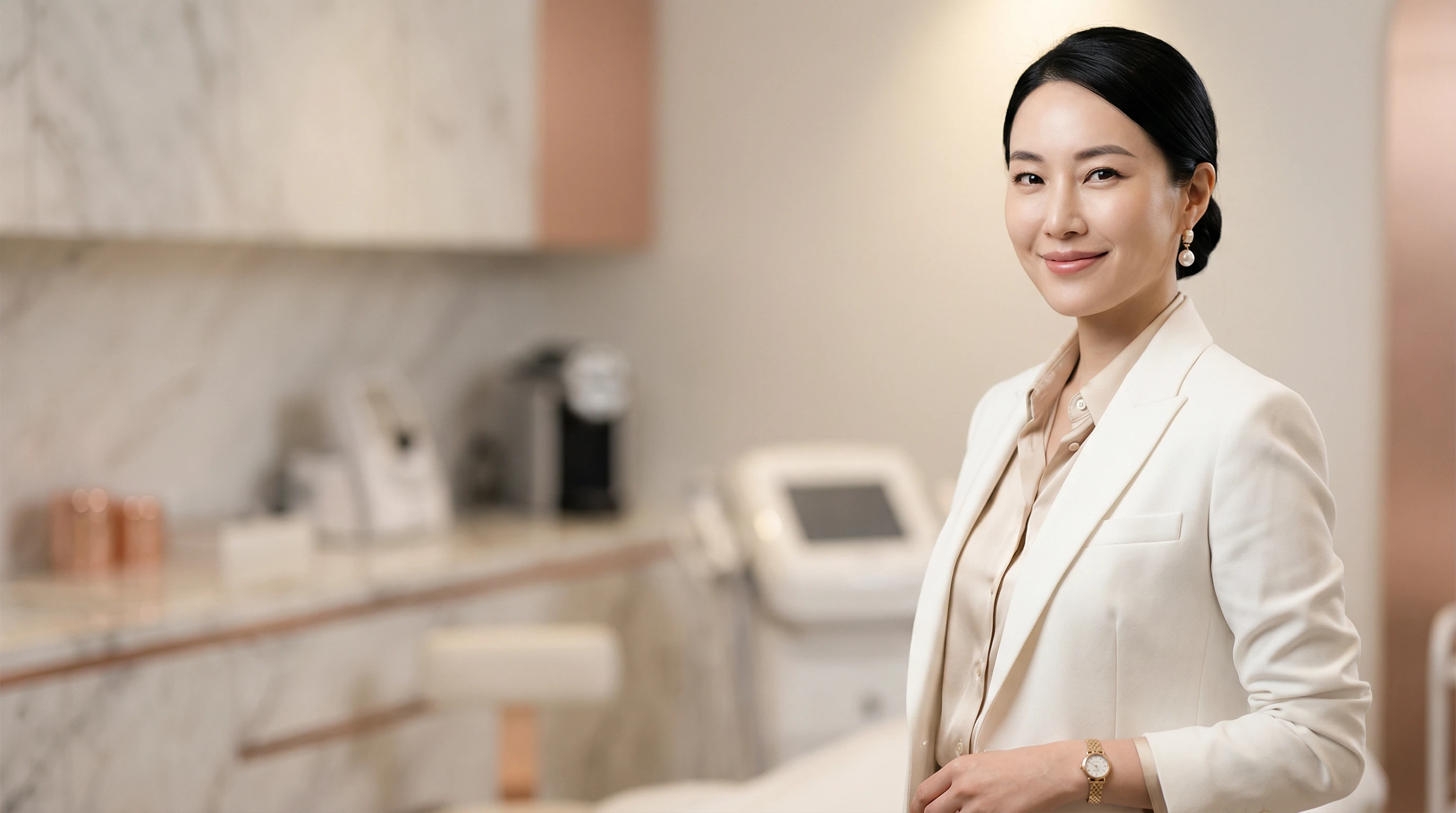 Med spa owner in luxury clinical space