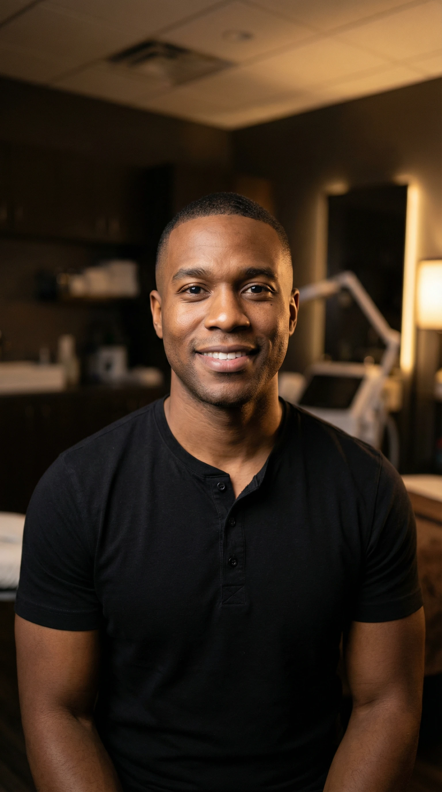 Massage therapist in treatment room