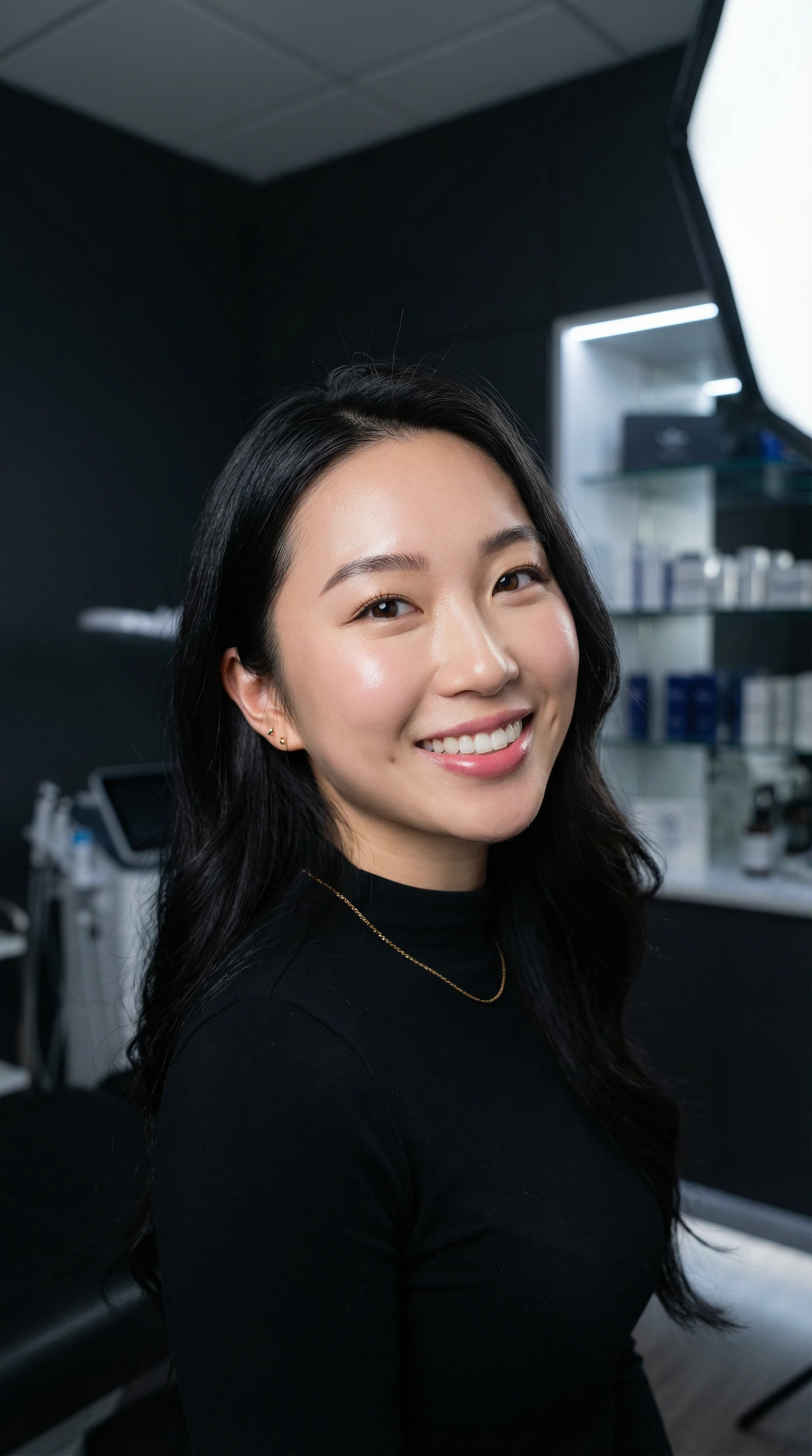 Skin care specialist in clinical setting