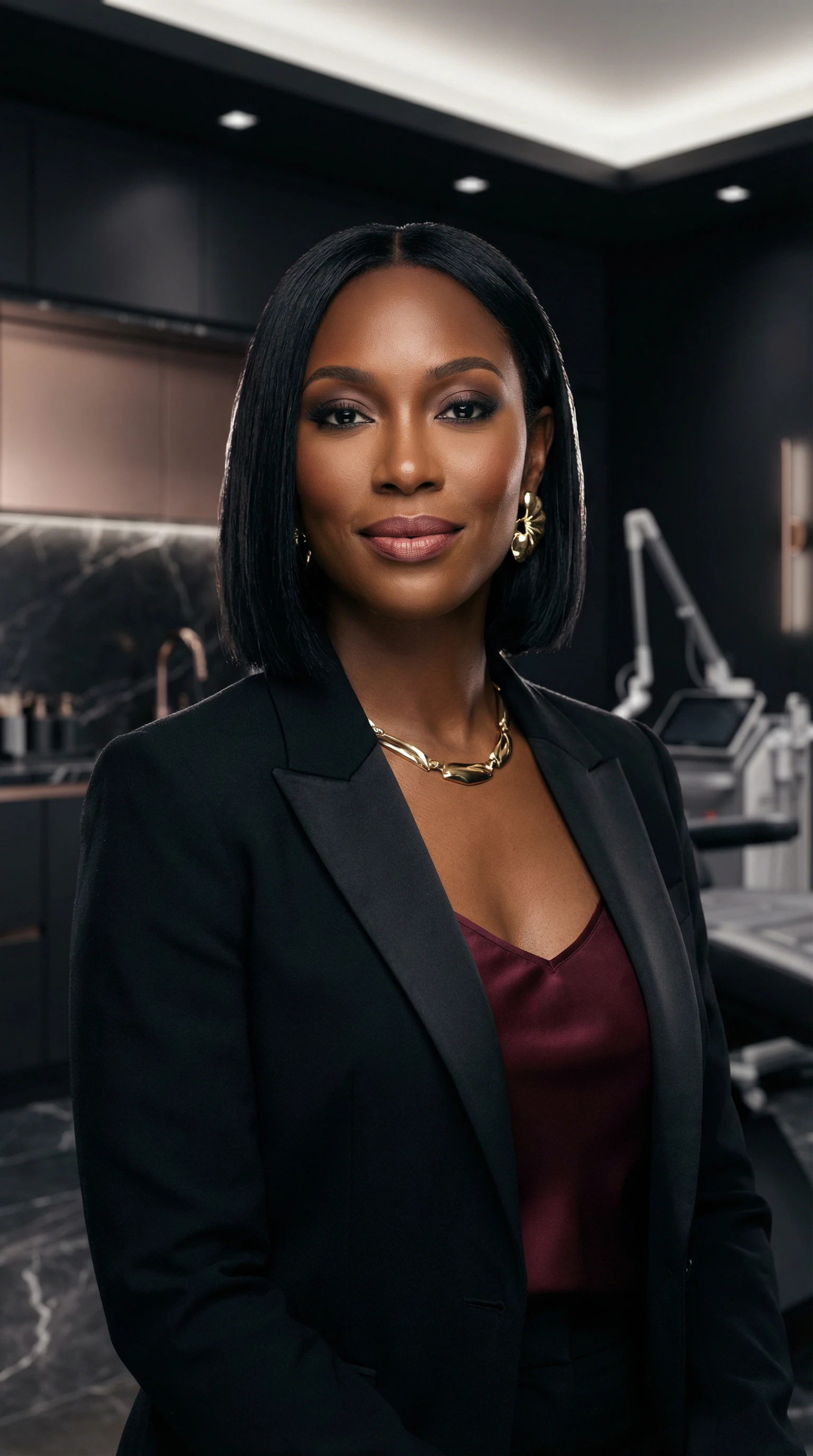 Med spa owner in luxury clinical environment